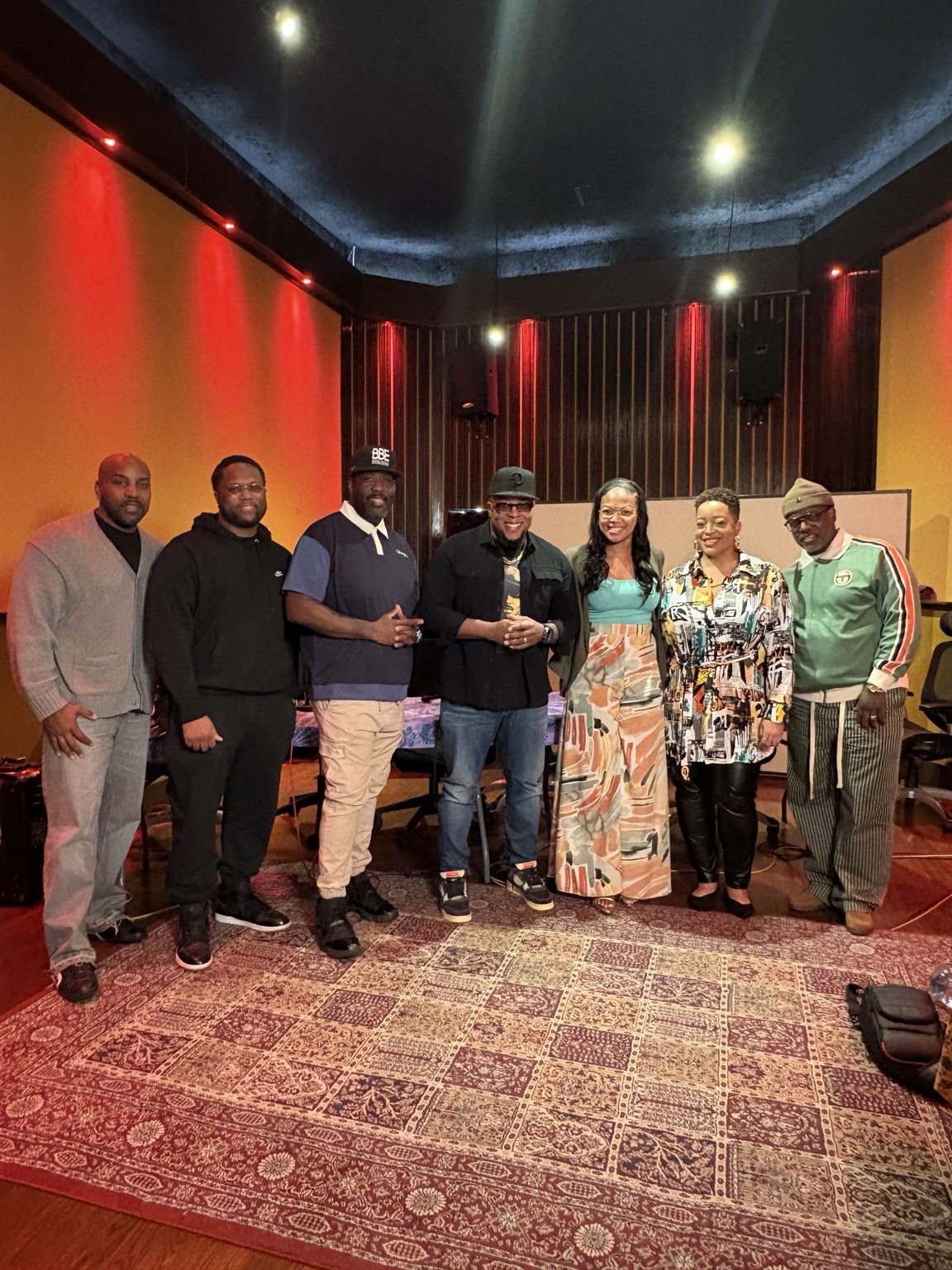 Carla D. Brown with The AI Reckoning moderator and panelists at Fever Recording Studio